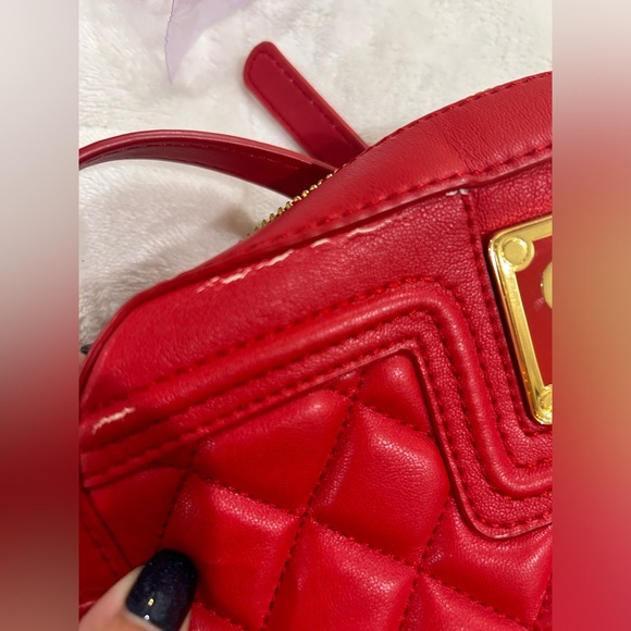 Love Moschino woman’s Polyurethane quilted logo Crossbody Bag Red - Picture 11 of 16